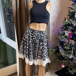 Milly Black and White Patterned Women's Skirt